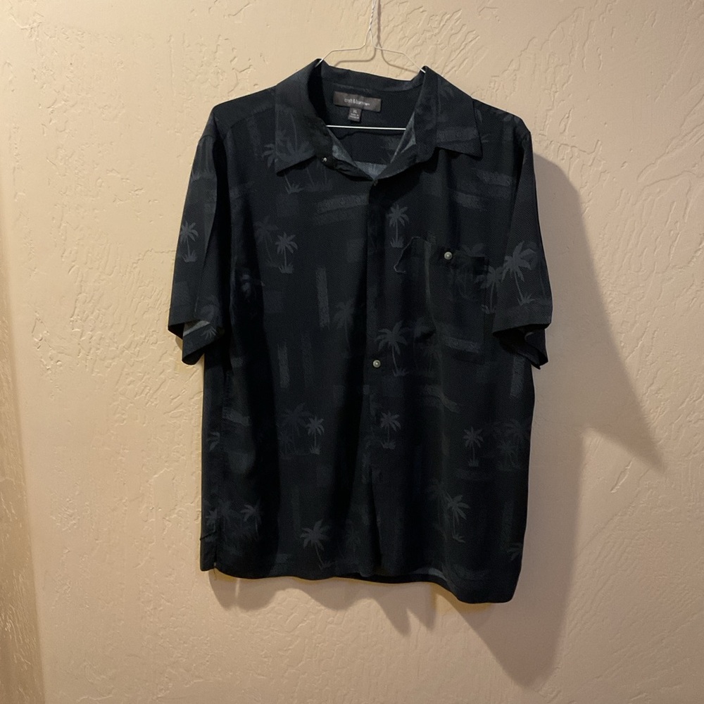 Black Tropical Print Shirt XL Croft & barrow